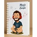 A5 Premium Hardcover Diary Notebook | Free Bookmark | 23 x 15 CM | 120 GSM, 80 Dotted Pages | Waterproof Cover | Perfect for Journaling &amp; Gifting (Music Is My Escape (Blue))