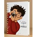 A5 Premium Hardcover Diary Notebook | Free Bookmark | 23 x 15 CM | 120 GSM, 80 Lined Pages | Waterproof Cover | Perfect for Journaling &amp; Gifting (Time Trapped In Pixels)