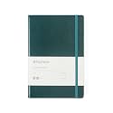 A5 Professional Notebook, 244 Lined Pages, 100 GSM Thick Paper, Premium PU Leather Hardcover, Includes 2025 Reference Calendar Card, Dark Green