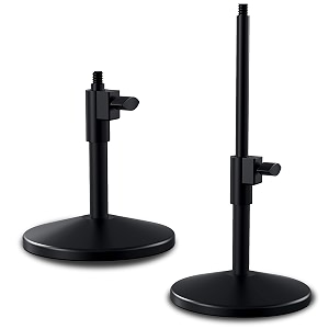audio array aa-26 pro heavy-duty adjustable desktop microphone stand weighted round base height extension adjustable shaft 5834-27 thread 1pc black