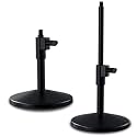 Audio Array AA-26 Pro Heavy-Duty Adjustable Desktop Microphone Stand, Weighted Round Base, Height Extension, Adjustable Shaft, 5/8"-27 Thread, 1Pc Black