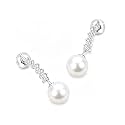 AAA+ Freshwater Pearl Stud Earrings, Diamond Design for Elegance