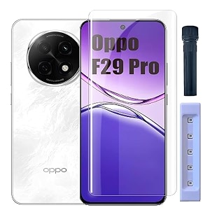 aacl hd uv tempered glass screen protector guard compatible for oppo f29 pro 5g full adhesive uv curved case friendly hd clarity with easy installation kit