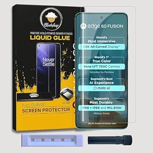 aacl hd uv tempered glass screen protector guard compatible for motorola edge 60 fusion 5g full adhesive uv curved case friendly hd clarity with easy installation kit