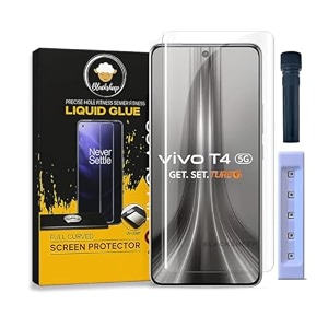 aacl hd uv tempered glass screen protector guard compatible for vivo t4 5g 677 inch pack of 1 full adhesive uv curved case friendly hd clarity with easy installation kit