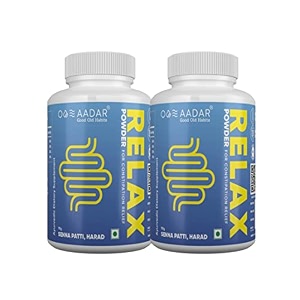 aadar ayurvedic re-lax powder for constipation relief  natural laxative improves digestion amp gastric relief 90 gm pack of 2 - with senna haritaki harade ajwain