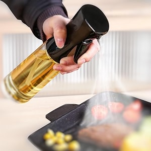 aadhik glass oil spray dispenser cooking 200ml olive oil spray bottle refillable food grade oil vinegar spritzer sprinkler mister used for air fryer salad making frying bbq set of 1 glass
