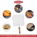 AADHIK Papad Jali Roast With Spatula and Tong, Paneer Grill, Roti Maker, Barbeque Square Jali Roaster Chapati Toast Grill Wooden Handle Vegetable tandoor net, Baigan Bharta