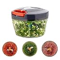 AADHIK Plastic Kitchen Dori Handy Vegetable and Fruit Manual Onion Dry Fruit Salad Maker Vegetable Quick String Chopper Machine, Cutter – 3 Stainless Steel Blades, 500ml/550ml,(Color May Vary)