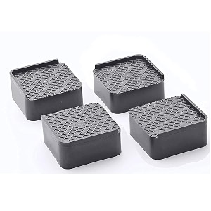 aadhik refrigerator stand washing machine stand furniture base stand fridge stands for single door and double door pack of 4 black sqaure