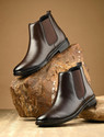 aadi Synthetic Leather Lightweight Comfortable Trendy Walking Outdoor Slip On Chelsea Boots For Men (Brown, 7)
