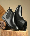 aadi Synthetic Leather Lightweight Comfortable Trendy Walking Outdoor Slip On Chelsea Boots For Men (Black, 8)