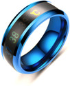 Aadikart Blue Color Intelligent Smart Body Temperature Monitor Ring for Unisex Stainless Steel Enamel Plated Ring