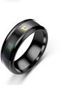 Aadikart Intelligent Smart Body Temperature Monitor Ring for Unisex Stainless Steel Black Silver Plated Ring