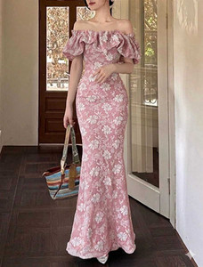 AADITRY FASHION Women Bodycon Pink Maxi Full