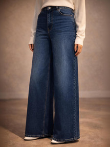 AADVI FASHION Wide Leg Women Dark Blue