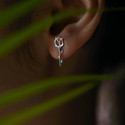 AADYAA House Of Aadyaa Silver Rose Earring for Women | 92.5 Silver Stud Earring
