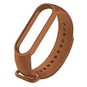 Adjustable Mi Band 5 &amp; Mi Band 6 Watch Strap Band Bracelet/Silicone Replacement Band Strap for Mi 5/ Mi 6, Smart Band Strap (Wine RED) (Brown)