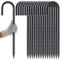 AAGUT J Hook Rebar Stakes 16 Inch Tent Stakes Heavy Duty 3/8 Inch Thickness