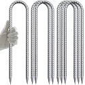 AAGUT J Hook Rebar Stakes 16 Inch Tent Stakes Heavy Duty 1/2 Inch Thickness