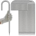 AAGUT Rebar Stakes 12 Inch J Hook, Anti-Rust Tent Stakes Heavy Duty 55 Pack