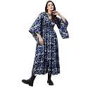 Aaheli Womens Floral Printed Cotton Maxi Dress