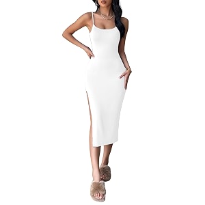 Aahwan Black Solid Bodycon Midi Side Split