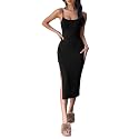 Aahwan Black Solid Bodycon Midi Side Split