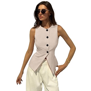 Aahwan Brown Solid Modern Sleeveless Fitted Waist