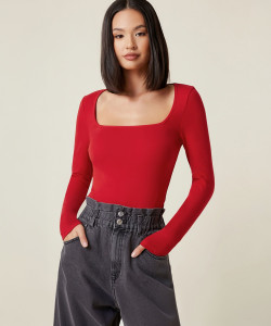 Aahwan Casual Solid Women Red Top