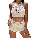 Aahwan Cotton Regular Fit Solid V-Neck Tie Backless Beach Top