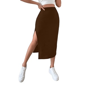 Aahwan Girls Polycotton Midi High Waist Split