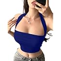 Aahwan Red Solid Fitted Square Halter Neckline with Spaghetti Straps Crop Top for Women's &amp; Girl's