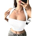 Aahwan Red Solid Fitted Square Halter Neckline with Spaghetti Straps Crop Top for Women's &amp; Girl's