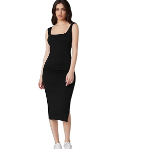 Aahwan Royal Solid Bodycon Square Neck Midi