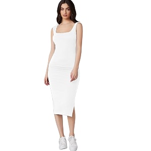 Aahwan Royal Solid Bodycon Square Neck Midi