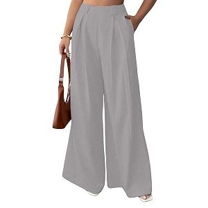 Aahwan Solid High Waist Straight Korean Loose