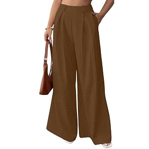 Aahwan Solid High Waist Straight Korean Loose