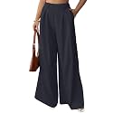 Aahwan Solid High Waist Straight Korean Loose