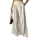 Aahwan Solid High Waist Straight Korean Loose