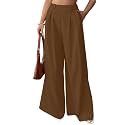 Aahwan Solid High Waist Straight Korean Loose