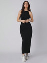 Aahwan Women Bodycon Black MaxiFull Length Dress