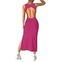 Aahwan Women Bodycon Black Solid Simple Sleeveless Fish Tail Hem Backless Dress