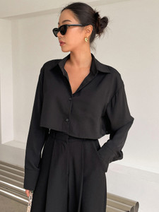 Aahwan Women Solid Casual Black Shirt