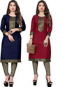 AAI MOGAL Women Chikan Embroidery Straight Kurta