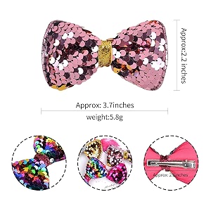 aairaa kids hair accessories glitter hair clips for girls bow hair clips for baby hair clips for infant girls set of 2multicolor