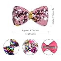 Aairaa Kids Hair Accessories Glitter Hair Clips For Girls Bow Hair Clips For Baby Hair Clips For Infant Girls Set Of 2(Multicolor)