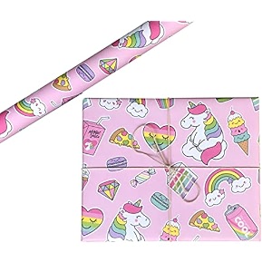 aakar pack of 5 gift wrapping paper sheet gift paper gift wrap for birthday - unicornmulticolor