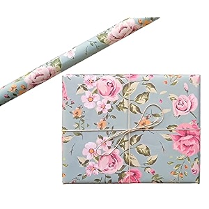 aakar pack of 5 gift wrapping paper sheet gift paper gift wrap for birthday sage green roses