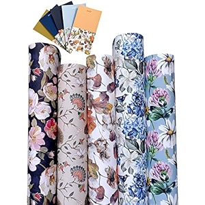 aakar pack of 5 gift wrapping paper sheet gift paper gift wrap for birthday - winter with gift tagsmulticolor